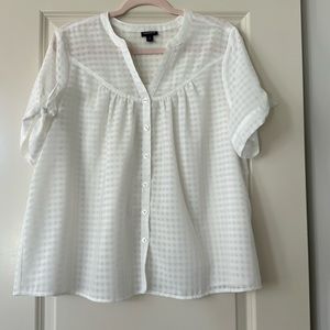 Torrid White Tie Sleeve Sheer Top 0